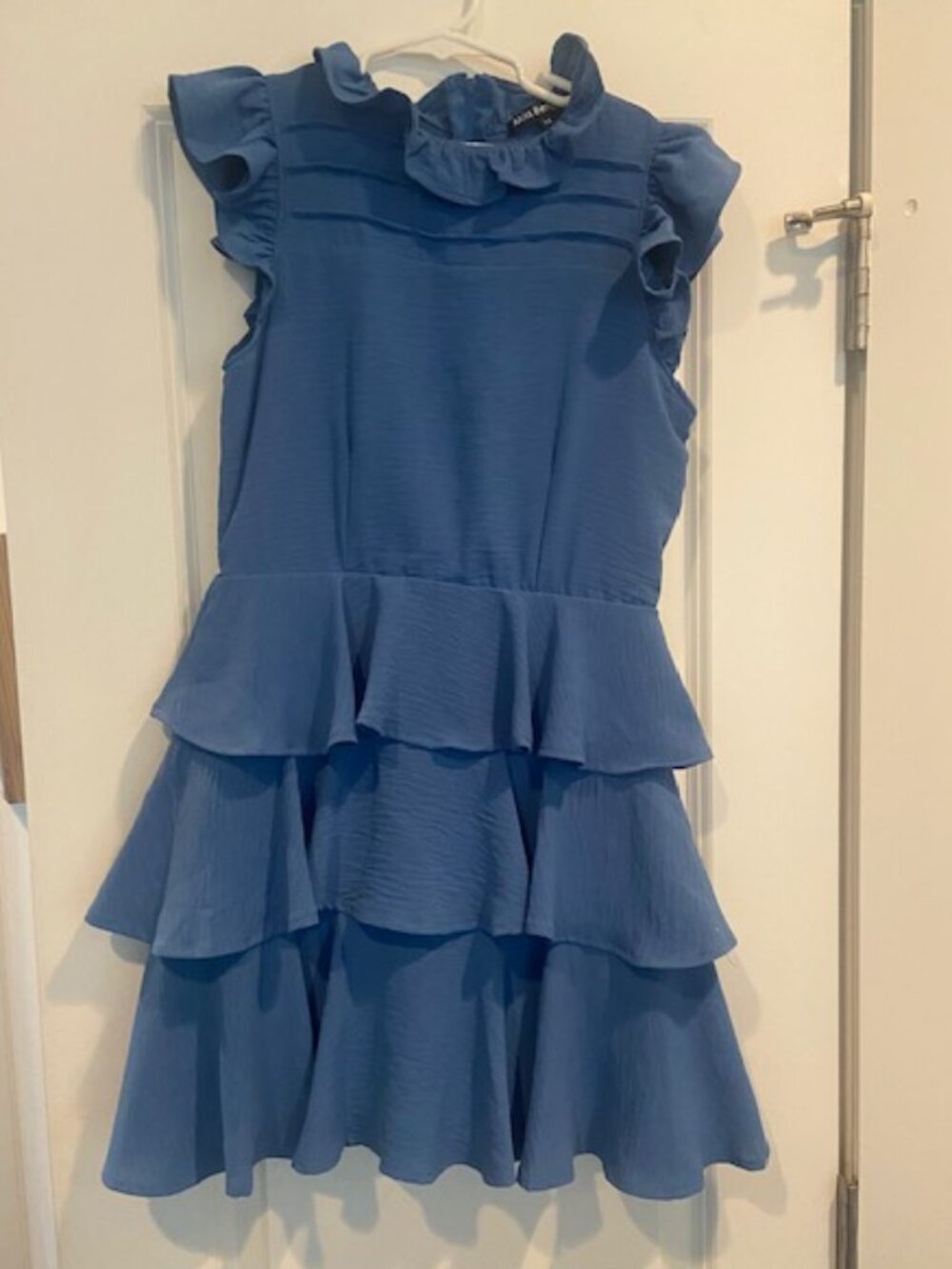 Miss Behave Girls Dress Tiered Ruffle in Blue Size 14